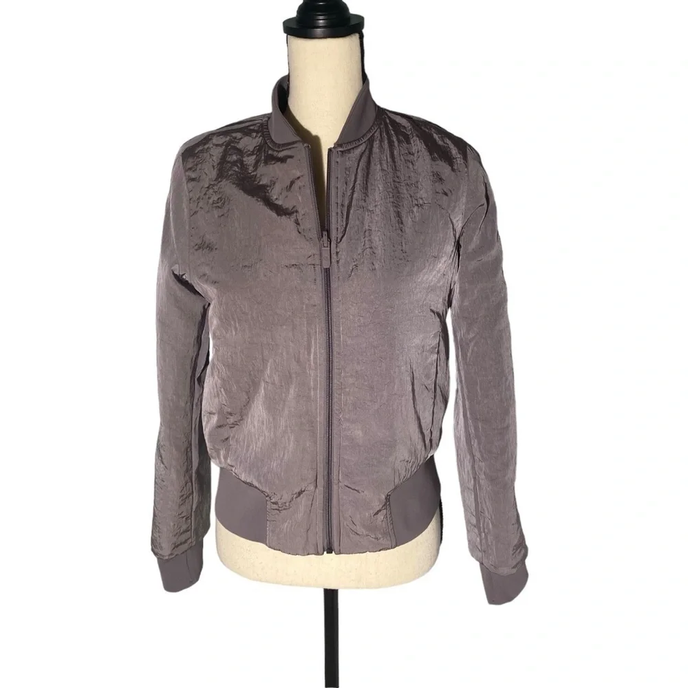 Lululemon Serene Travels Bomber Jacket Sz 6 Purple / Gray
